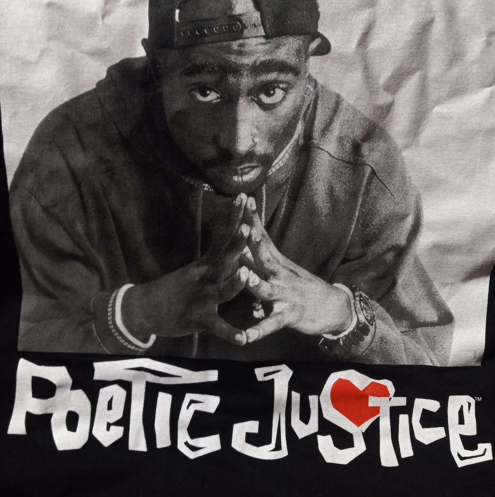 Tu Pac Poetic Justice T-shirt XL Black 🖤 white and Red ♥ New never worn